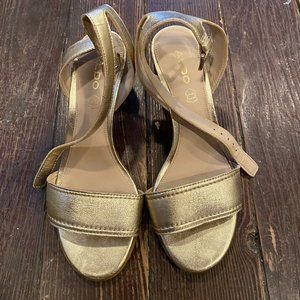 Aldo Strappy Gold Heels